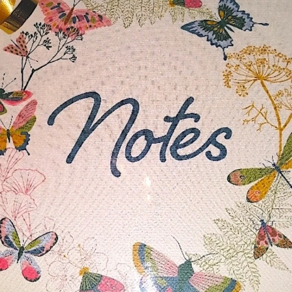 Recollections Cream Pink Notes Journal with Butterfly Design